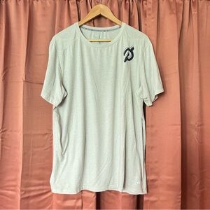 Solfire x Peloton light cream/grey cotton short sleeve crew neck logo tee